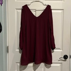 Red long sleeve dress